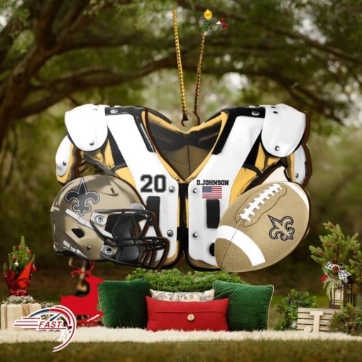 New Orleans Saints NFL Sport Ornament Custom Your Name And Number 2023 Christmas Tree Decorations