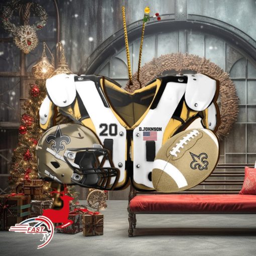 New Orleans Saints NFL Sport Ornament Custom Your Name And Number 2023 Christmas Tree Decorations