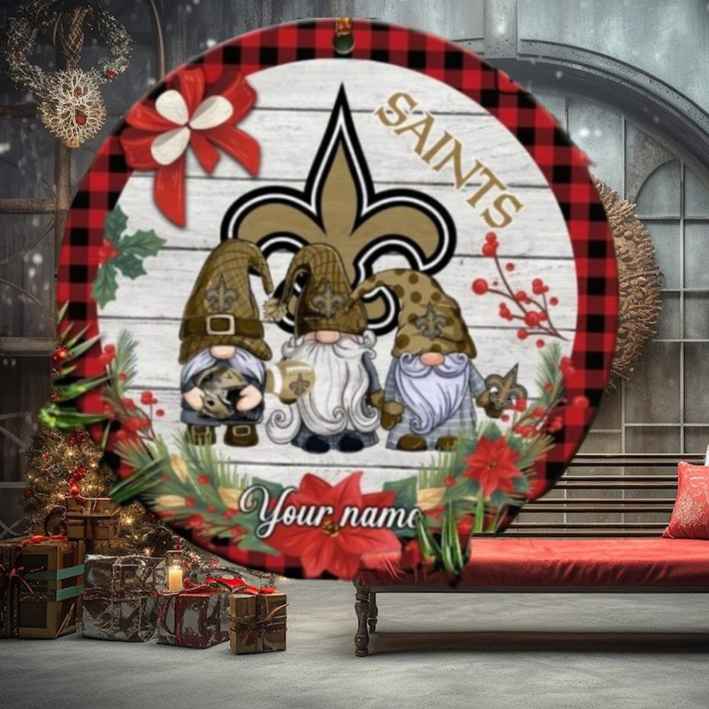 New Orleans Saints Nfl Cute Gnome Christmas Ornament Custom Name Football Team Christmas New Orleans Saints Nfl Cute Gnome Christmas Ornament Custom Name Football Team Christmas
