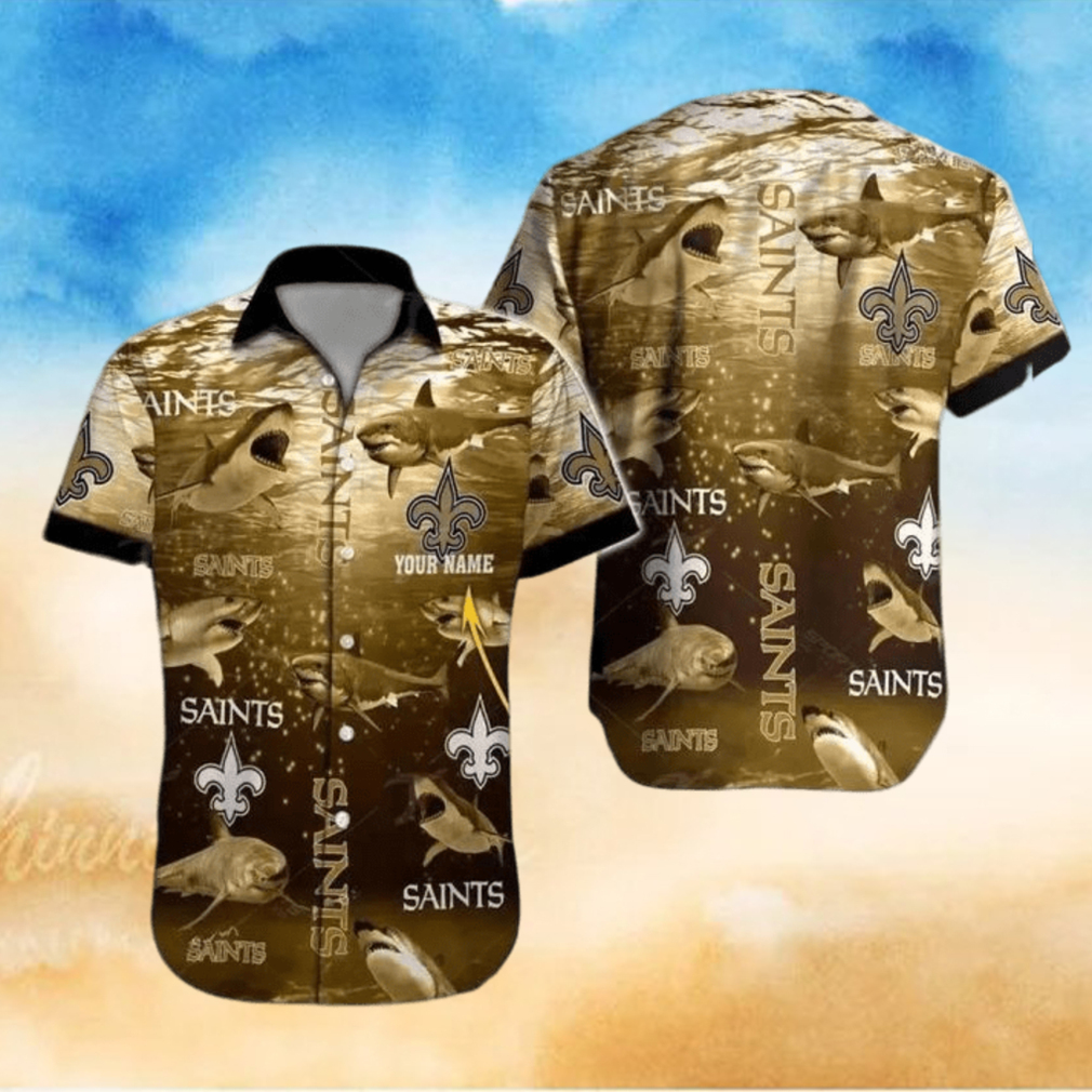 New Orleans Saints Hawaiian Shirt Nfl Football Print Custom Name