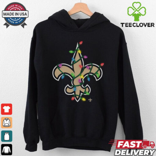 New Orleans Saints Primary Logo Holiday Lights T Shirt