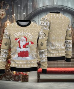 New Orleans Saints Printed Funny Santa Claus Show Team Spirit NFL Ugly Christmas Sweater