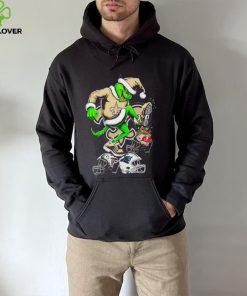 New Orleans Saints Santa Grinch stomp NFL helmets funny Christmas shirt