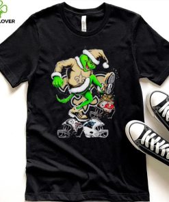 New Orleans Saints Santa Grinch stomp NFL helmets funny Christmas shirt