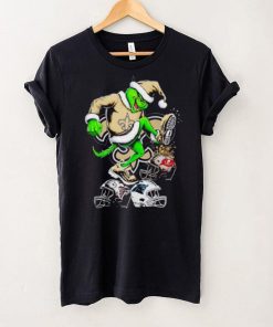 New Orleans Saints Santa Grinch stomp NFL helmets funny Christmas shirt