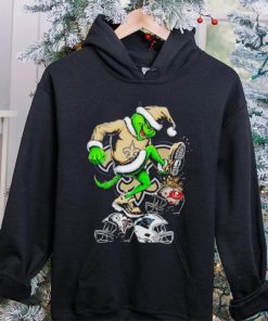New Orleans Saints Santa Grinch stomp NFL helmets funny Christmas shirt