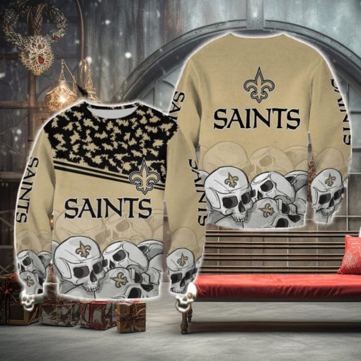 New Orleans Saints Skull Comfy Halloween Ugly Sweater For Men And Women Gift Christmas