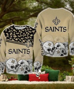 New Orleans Saints Skull Comfy Halloween Ugly Sweater For Men And Women Gift Christmas