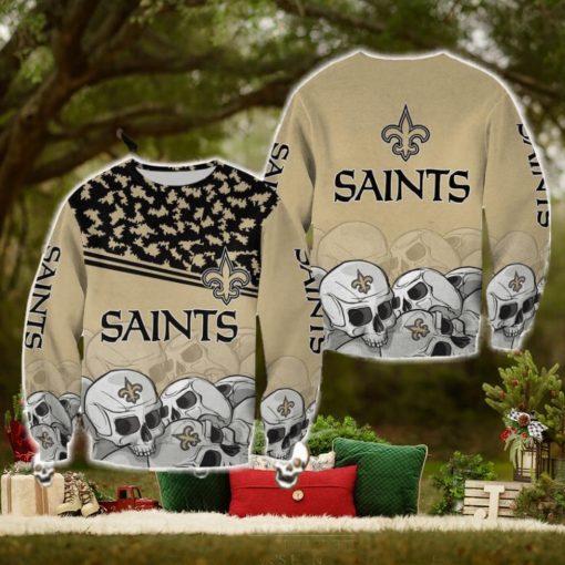 New Orleans Saints Skull Comfy Halloween Ugly Sweater For Men And Women Gift Christmas