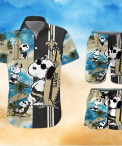 New Orleans Saints Snoopy All Over Print Hawaiian Shirt And Beach Shorts