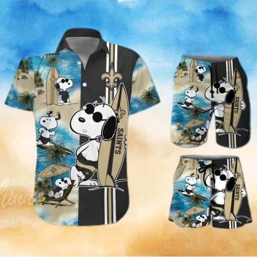 New Orleans Saints Snoopy All Over Print Hawaiian Shirt And Beach Shorts