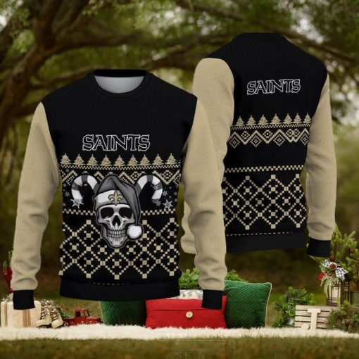 New Orleans Saints Ugly Christmas Skull Xmas Sweater Woolen Gift Mens Women