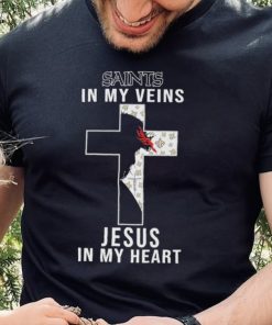 New Orleans Saints in My Veins Jesus in My Heart 2024 Shirt