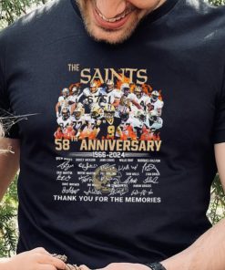 New Orleans Team Sport Football 58th Anniversary 1966 2024 Thank You For The Memories Signatures Shirt