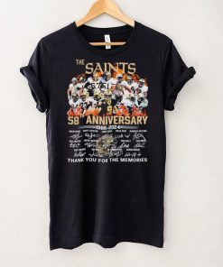 New Orleans Team Sport Football 58th Anniversary 1966 2024 Thank You For The Memories Signatures Shirt