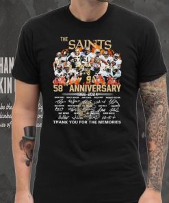 New Orleans Team Sport Football 58th Anniversary 1966 2024 Thank You For The Memories Signatures Shirt