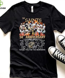 New Orleans Team Sport Football 58th Anniversary 1966 2024 Thank You For The Memories Signatures Shirt