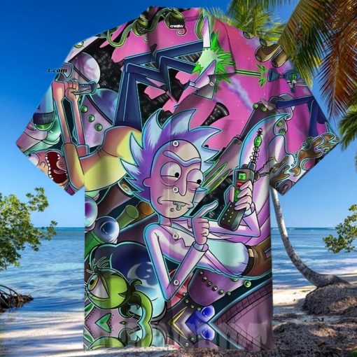 New Rick And Morty Experiments All Over Print Hawaiian Shirt