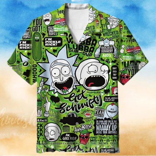 New Rick And Morty Get Schwifty All Over Print Hawaiian Shirt