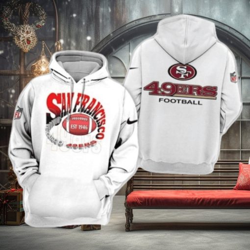 New San Francisco 49ers White 3d Hoodie Limited Edition