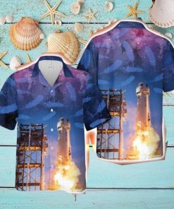New Shepard Blue Origin Button Down Hawaiian Shirt Trend Summer