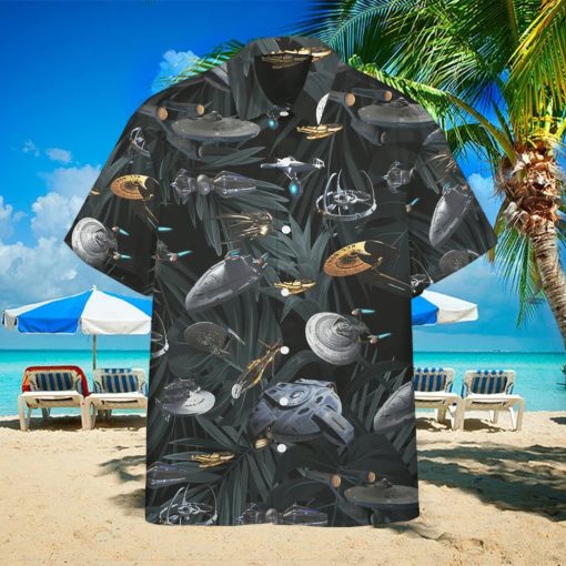 New Star Trek Hawaiian Shirt Space Ships Mens Star Trek Hawaiian Shirt