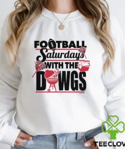 New World Graphics Men's Georgia Bulldogs White Football Saturdays with the Dawgs T Shirt