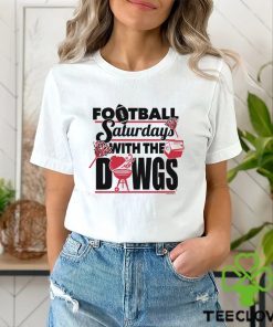 New World Graphics Men's Georgia Bulldogs White Football Saturdays with the Dawgs T Shirt