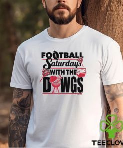 New World Graphics Men's Georgia Bulldogs White Football Saturdays with the Dawgs T Shirt