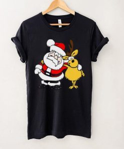 New Year Santa Claus Deer Cartoon T Shirt Men's Tees Fitted Short Sleeve Large Size Tops Custom Image For Christmas