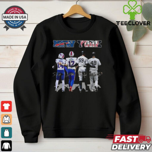 New York City Sports Buffalo Bills And New York Yankees Diggs Allen Aaron Judge And Anthony Rizzo Signatures 2024 T hoodie, sweater, longsleeve, shirt v-neck, t-shirt