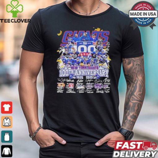 New York Giants 100th Season 1925 – 2025 Anniversary Signature Shirt
