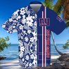 New York Giants All Over Print Flowery Short Sleeve Dress Shirt Hawaiian Summer Aloha Beach Shirt