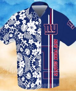 New York Giants All Over Print Flowery Short Sleeve Dress Shirt Hawaiian Summer Aloha Beach Shirt