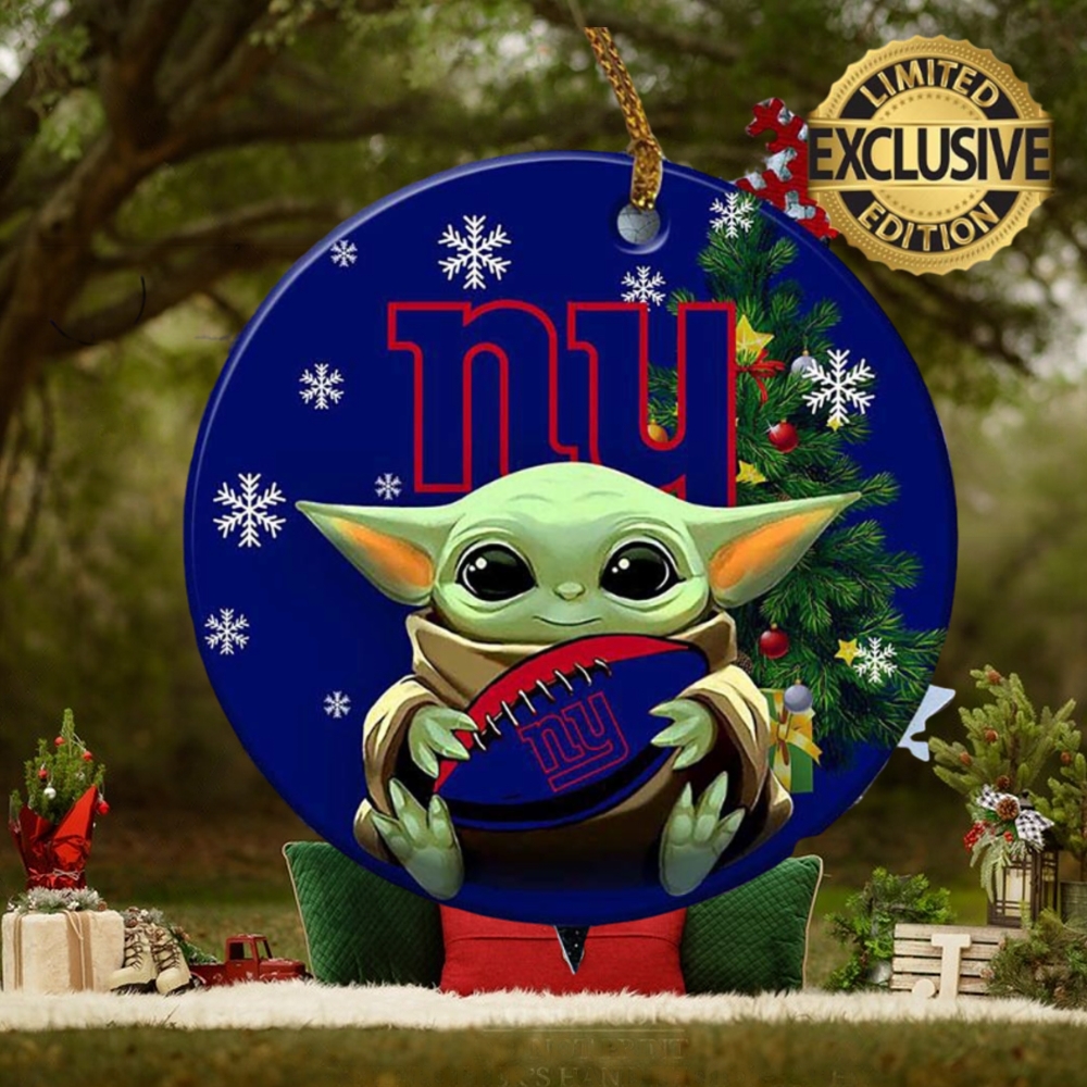 New York Giants Baby Yoda NFL Custom Name 2023 Holiday Gifts Christmas Decorations Ornament New York Giants Baby Yoda NFL Custom Name 2023 Holiday Gifts Christmas Decorations Ornament