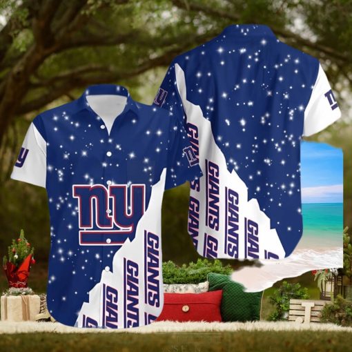 New York Giants Bling Bling Snowflakes Christmas Hawaiian Shirt