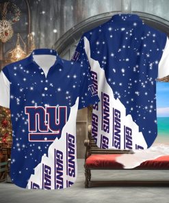 New York Giants Bling Bling Snowflakes Christmas Hawaiian Shirt