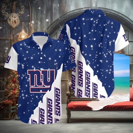 New York Giants Bling Bling Snowflakes Christmas Hawaiian Shirt