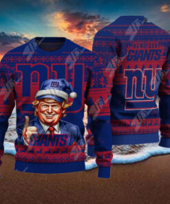 New York Giants Christmas Donald Trump Knitted Sweater