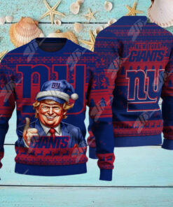New York Giants Christmas Donald Trump Knitted Sweater