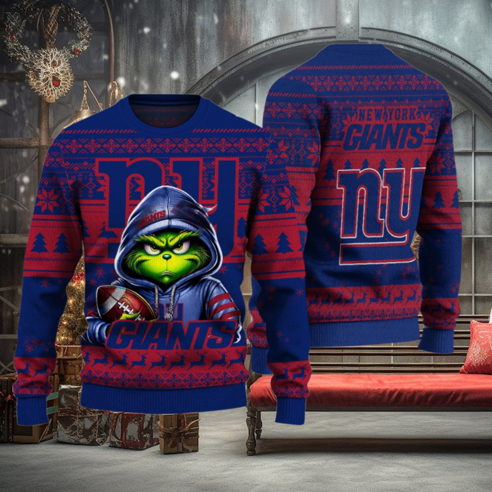 New York Giants Christmas Grinch Knitted Sweater New York Giants Christmas Grinch Knitted Sweater