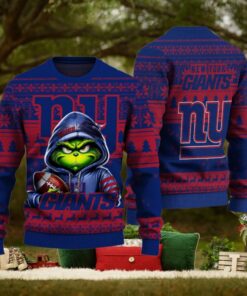 New York Giants Christmas Grinch Knitted Sweater
