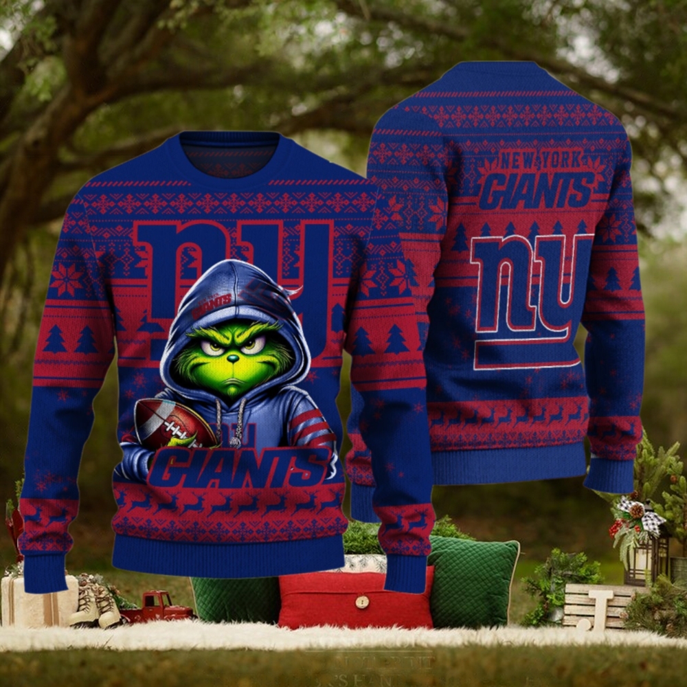 New York Giants Christmas Grinch Knitted Sweater New York Giants Christmas Grinch Knitted Sweater
