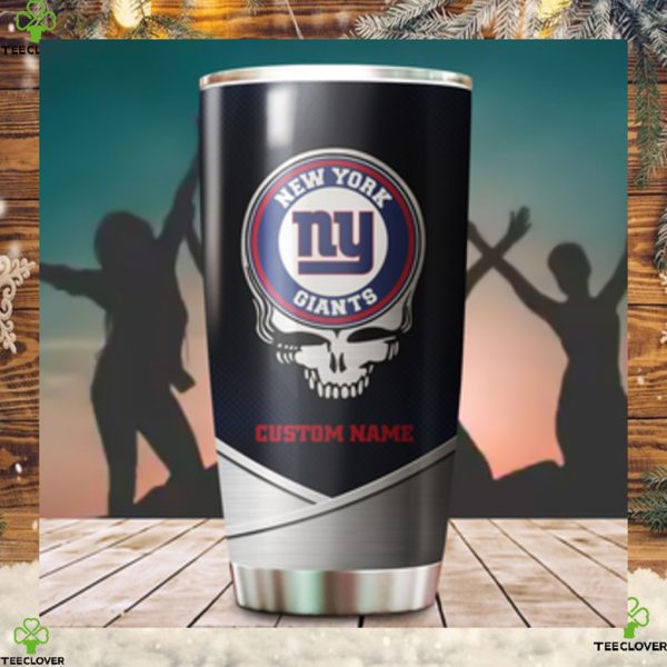 New York Giants Fan Facts Super Bowl Champions American NFL Football Team Logo Grateful Dead Skull Custom Name Personalized Tumbler Cup For Fanz