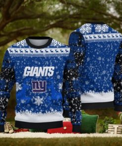 New York Giants Fans Snowstorm Parttern Ugly Christmas Sweaters