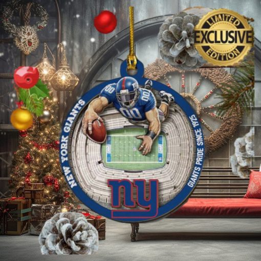 New York Giants Football Mascot NFL Custom Name 2023 Holiday Gifts Christmas Decorations Ornament