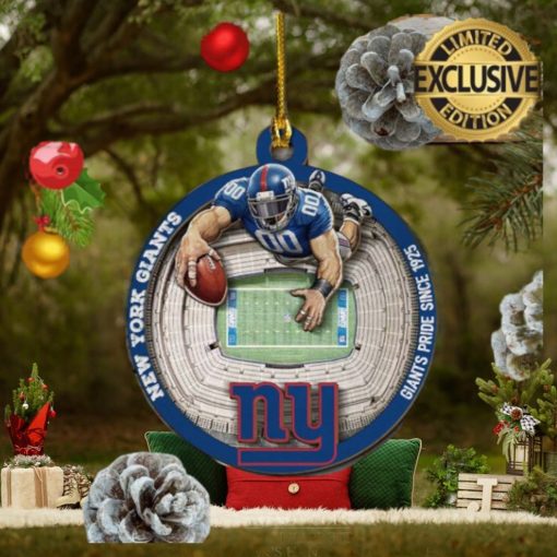 New York Giants Football Mascot NFL Custom Name 2023 Holiday Gifts Christmas Decorations Ornament