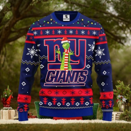 New York Giants Funny Grinch Christmas Ugly Sweater