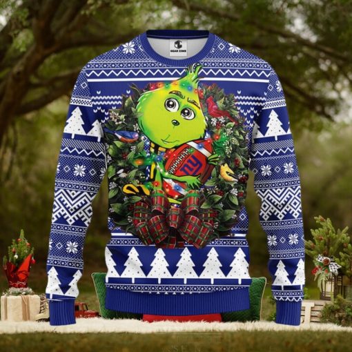 New York Giants Grinch Hug Christmas Ugly Sweater