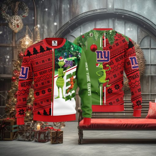 New York Giants Grinch & Scooby Doo Christmas Ugly Sweater 1